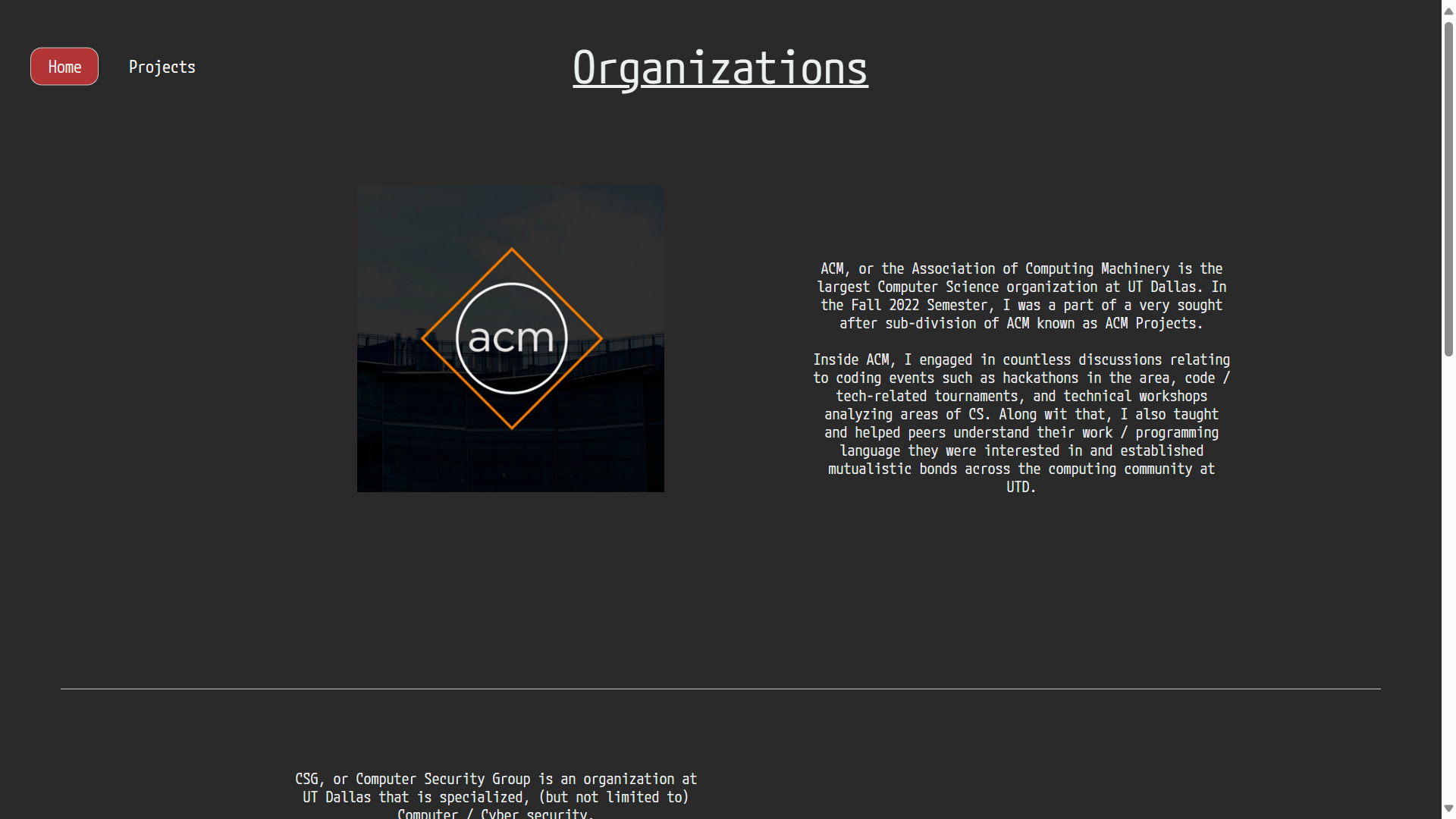 organizations page